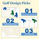 JarThenaAMCS 300 Pcs Golf Cocktail Picks 3 Colors Golf Club Putter Toothpicks Long Cocktail Appetizer Skewers for Fruit Drink Dessert Party Supplies