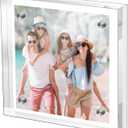 Small 44 Inches Acrylic Picture Frame,Clear Magnetic Picture Frame for Wedding,Double Sided Frameless Photo Frame for Desktop Free Standing,Display Stand Acrylic Frame