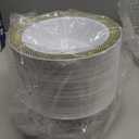 JOLLY CHEF 100 Disposable Plastic Bowls, 12oz Heavy Duty Disposable Dinner Bowls, Dessert Bowls with Gold Rim for Party, Dinners, Catering, Thanksgiving and Everyday Use