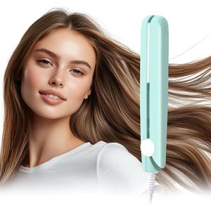 Mini Dual Purpose Curling Iron, 2 in 1 Mini Curling Wand & Flat Iron Hair Straightener, Portable Travel Curling Wand for Women Short Hair, Hair Straightener for All Hair Types