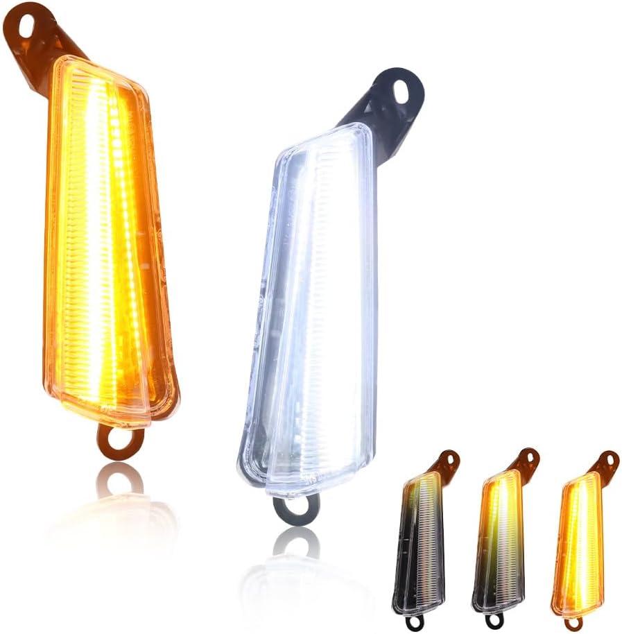 Front Signal/Corner Light Compatible with 2014 2015 2016 Scion tC, [DOT Certified] [2 in 1 Design] Amber LED Sequential Turn Signal Marker Light & White DRL, 2 PCS, Clear Lens