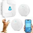 Smart Dog Bell for Potty Training Wireless Doggie Door Bell for Dog Puppy Training Sliding Door/Go Outside Doorbell and Waterproof Touch Button with Tuya (2 push button+ 1 smart receiver)