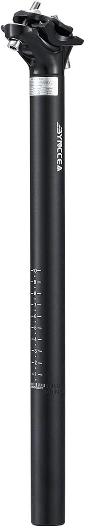 Bynccea Bike Seat Post 27.2mm 30.9mm 31.6mm Bicycle SeatPost 400mm for Mountain Bike Road Bikes MTB BMX (Black)