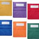 Chairback Buddy Pocket Chart, 6 Brightly Colored Storage Organizers For Classroom Supplies Featuring 2 Large Pockets And Name Tag Slot