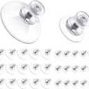 Teenyyou 30 Packs Adhesive Suction Cups Bulk with Screws Nut 25mm/40mm Clear PVC Sucker Pads Suction Hook Holder for Window Wall Car Glass Shade Bathroom Wall Door Decor