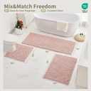 Bathroom Rugs Non Slip Washable, Extra Thick Soft Chenille Absorbent Bath Mat, High Density Barrier Non Slip Backing, Quick Dry Plush Shaggy Floor Carpet for Tub&Shower 24x17, Pink