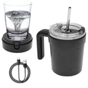 Auto Self Stirring Coffee Mug with Temperature Display Magnetic Milk Stirrer with Lid Auto Protein Powder Mixer for Office School (Black or White or Light Green) (Black)