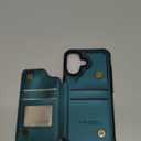 Compatible with iPhone 16 6.1" Wallet Case with Card Holder RFID Blocking for Women Men, Double Magnetic Clasp Kickstand Shockproof Phone Case Fit for iPhone 16, Black