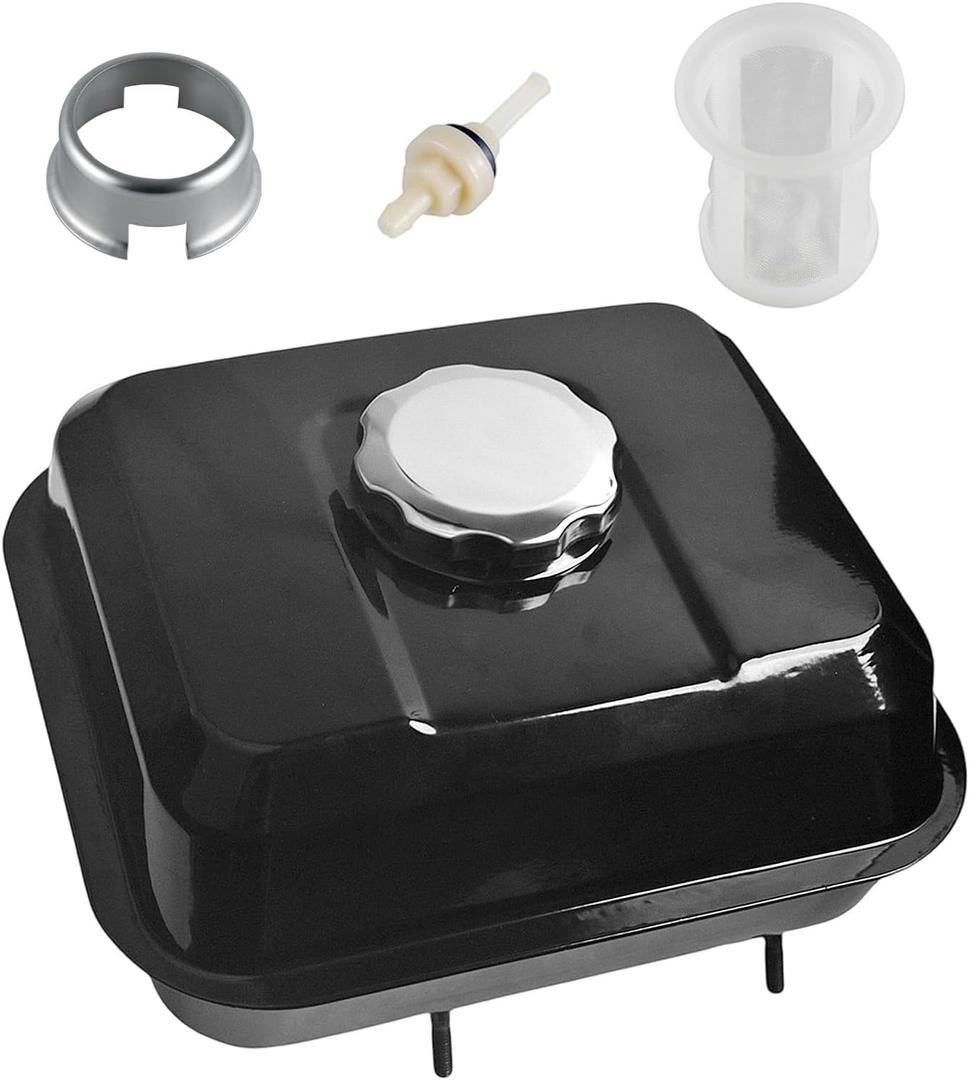 HGC Fuel Tank For Honda GX160 5.5HP GX200 6.5HP GX140 White Engine with Petcock Gas Cap Filter Replaces 17510-ZE1-020ZA Black