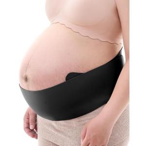 Momcozy Belly Bands for Pregnant Women, One-Piece & Portable Pregnancy Belly Band with Ergonest Back Support & Breathable Fabric  Adjustable Maternity Belt for Small/Round/High-Carrying Belly (Medium, Black)