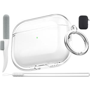 Valkit for Airpods Pro 3 Case Clear with Cleaner Kit | Soft TPU Airpods Pro 3 Generation Case | Protective Cover Shockproof | iPods Pro 3 Cases | for Air pods Pro Gen 3 2025(Clear)