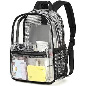 CAMTOP Clear Backpack for Stadium Events Approved 12x6x12 Small Clear Bag Mini Backpacks Purse for festival Concert Work