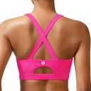 RUNNING GIRL Sports Bra for Women High Support,Molded Cup Strappy Running Sports Bras with Sewn in Pads, Medium