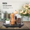 Round Decorative Tray Wood Bathroom Counter Organizer Farmhouse Kitchen Decor Wooden Riser for Soap Dish, Perfume, Candle, Sponge, 11" - Black
