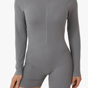 Women's Yoga Jumpsuit Workout Back Cutout Solid Color Sports Jumpsuits Scrunch Butt Shorts for Women M