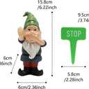 Funny Stop Garden Gnome - 6.2 Inch Resin Statue with Stop Sign, Humorous Outdoor Decor for Yard, Garden, Patio, Dog Poop Area & Trash Can Guardian
