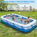 Extra Large Family Inflatable Pool, 130" x 72" x 22" Blow Up Pool for Kids & Adults, Thick PVC Kiddie Swimming Pool for Backyard Summer Fun