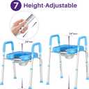 KEKOY Toilet Seat Risers for Seniors, with Commode Adjustable Height Width