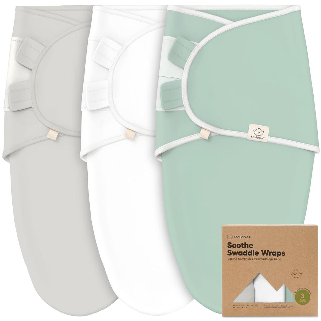 3-Pack Organic Baby Swaddle Sleep Sacks - Swaddles for Newborns, Infant 0-3 Months, Baby Girls, Boys, Soft & Snug Newborn Sleep Sack, Nursery Swaddling Blankets (Sage, OS)