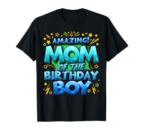 Mom of the Birthday Boy Matching Family Mommy T-Shirt size small