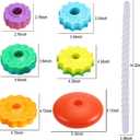 Baby Spinning Stacking Toys, Spin ABS Plastic and Color Rainbow Design Ring Stacker Baby Toys 6 to 12 Months Montessori Educational Learning Autism Sensory for Boys and Girls