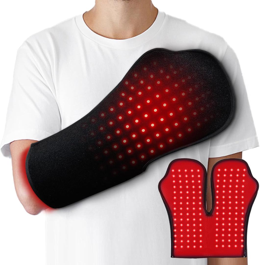 Red-Light-Therapy-for-Hands,2025 Upgraded 4 Modes Infrared Light Therapy for Finger Wrist Pain Relief,150 Dual Wavelength LED,Consisting of Adjustable Power and Time Controller,16.5 * 7.8IN