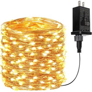 66Ft 200 LED Fairy Lights Plug in, Waterproof String Lights Outdoor & Indoor 8 Modes Christmas Light Bedroom Decor, Timer Twinkle Lights for Girl's Room Garden Party Christmas Decorations (Warm White)
