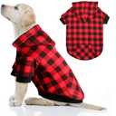 Red Plaid Dog Hoodie Sweater for Dogs Pet Clothes with Hat and PocketXL