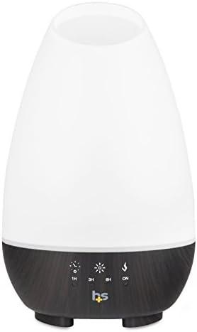 HealthSmart 500ML Essential Oil Diffuser for Large Rooms, Cool Mist Humidifier and Aromatherapy Diffuser, Adjustable Timer, Mist Mode and 7 LED Light Colors, White (Pack of 1)