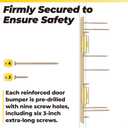 Door Strike Plate Reinforcement Plate for Exterior Interior Door Deadbolt Fix Door Frame Door Jamb, Latch Reinforcement Plate Security Striker for Use with 5-1/2 to 6 Hole, Steel, Brass, 1 Pack