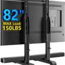 AX WABER Universal TV Stand, Table Top TV Stand Base Wobble-Free Replacement for Most 24 to 80 Inch LCD LED TVs, 7 Height Adjustable TV Legs Hold up to 150lbs, Max VESA 800x500mm, Black AX10TB02
