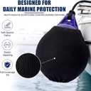2 Pack 12" x 15" Round Boat Buoy Cover Boat Fender Bumpers Covers Fender Protector Bumper Sleeves Black Durable Polyester