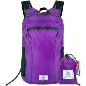 4Monster Hiking Daypack,Water Resistant Lightweight Packable Backpack for Travel Camping Outdoor (24L, Purple)