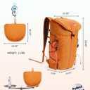 Blue Quartz Hiking Backpack 30L Lightweight Packable Backpack for Travel, Water Resistant Foldable Daypack for Women Men, Orange