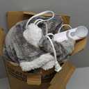 Heated Blanket Electric Blanket Full Size 72''x84'' with 9 Heating Levels, 1-10 Hour Auto Shut Off, Machine Washable, Flannel & Sherpa Soft Warming Blanket for Couch, Bed, Office - Light Grey