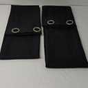 NICETOWN Pitch Black Solid Thermal Insulated Grommet Blackout Curtains/Drapes for Bedroom Window (2 Panels, 42 inches Wide by 63 inches Long, Black)