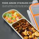 REDANT Reusable Snack Containers with Lids, Stainless Steel 2 / Double Compartment Snack Box Container, Divided Food Storage Bowls with Lids for Travel, Condiments & Meal Prep (Yellow, 1-Pack)