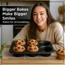 Wrenbury Jumbo Muffin Pan 6 Cup Set of 2 - Nonstick XL Deep Muffin Pan for Baking 3.75" Cup - Big Cup Tin - Oversized Extra Large Cupcake Mold - PTFE Free