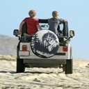 Camper Spare Tire Cover 12 Inch Mountains with A Compass Wheel Protectors Tyre Covers Weatherproof Wheel Covers Vintage Compass Universal Fit for Trailers SUV Truck Camper Travel