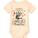 BesserBay 1st Mommys Day Baby Girls Boys I Love You One Piece Cotton Short Sleeves Clothes Infant Newborn Outfit Beige My Best Friends 6-9 Months