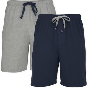 Hanes Mens 2-Pack Sleep Shorts  Cotton Loungewear with 7.5" Inseam, Breathable Fit, Pantalones para Dormir (XX-Large, Heather Gray/Navy)