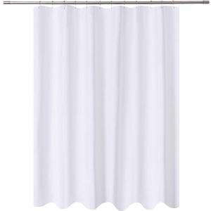 N&Y HOME Long Fabric Shower Curtain Liner 72 x 78 inches Longer Length, Hotel Quality, Washable, Water Repellent, White Spa Bathroom Curtains with Grommets, 72x78