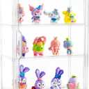 Acrylic Display Case for Collectibles 3 Tier Figure Display Case with 2 Movable Plates Clear Display Case for Figures with Magnetic Door Tall Display Box, 1 Pack