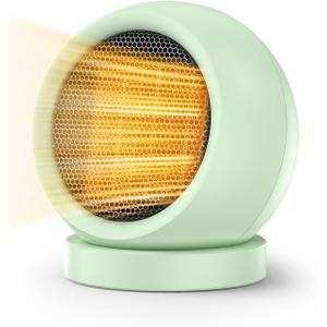 Coolfor Space Heater, 600W Ceramic Desk Heater for Indoor Use, Green