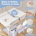 Baby Bathtub with Foldable Changing Table, Standing Infant Bath Tub for Newborn Toddler Shower, Portable Diaper Changing Station with Stand