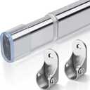 Adjustable Oval Closet Rod, 30-55 Inch, 90 Lbs Heavy Duty (Chrome)
