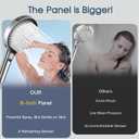 Handheld Shower Head - 3 Modes Pressure, 258 Anti-clog Nozzles,Stainless steel water pipe 59IN, Large 5.1-inch Panel for a More Omfortable shower