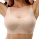 Womens Seamless Wireless Bras Supportive Push Up Bralettes (S)