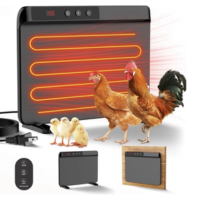 Chicken Coop Heater 200W Radiant Flat Panel Remote Control Digital Temp Black