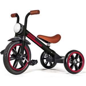 KRIDDO Kids Tricycle, 12 Inch Puncture Free Wheel w Front Light, Adjustable Seat Height, Gift for 2-5 Year Olds, Trike for Toddlers, Black